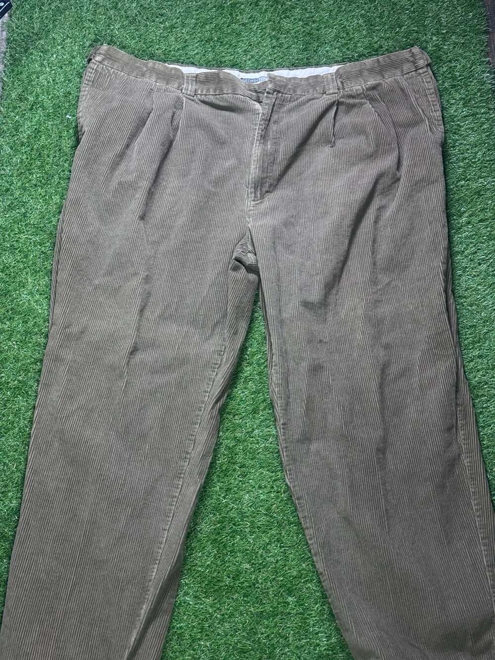 George Foreman Men's Brown Corduroy Pleated Trousers Size 48x32